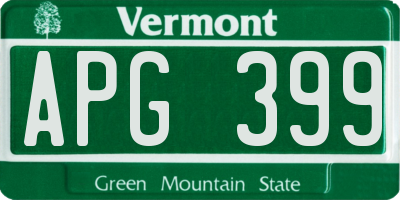VT license plate APG399