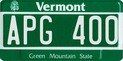 VT license plate APG400