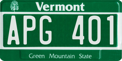 VT license plate APG401