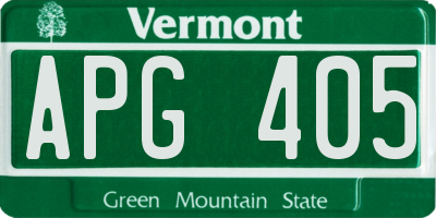 VT license plate APG405