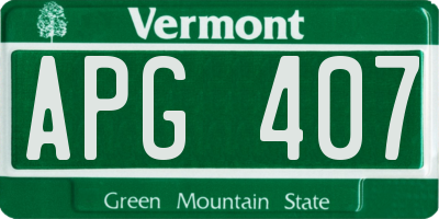 VT license plate APG407