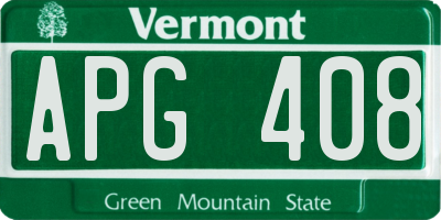 VT license plate APG408