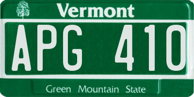 VT license plate APG410