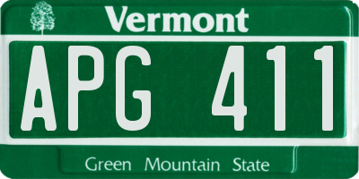 VT license plate APG411