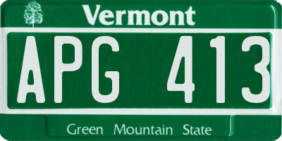 VT license plate APG413