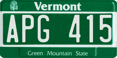VT license plate APG415