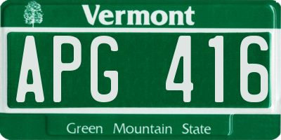 VT license plate APG416