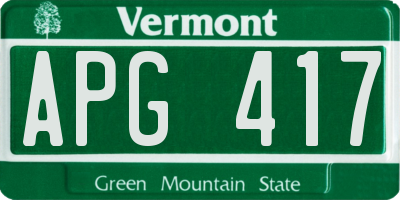 VT license plate APG417