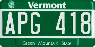 VT license plate APG418