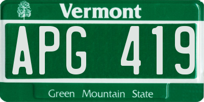 VT license plate APG419