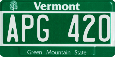 VT license plate APG420
