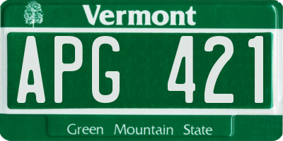VT license plate APG421