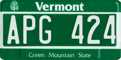 VT license plate APG424