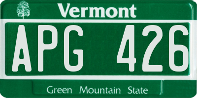 VT license plate APG426