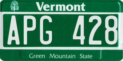 VT license plate APG428