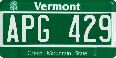 VT license plate APG429