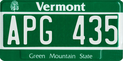 VT license plate APG435