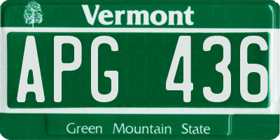 VT license plate APG436