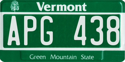 VT license plate APG438