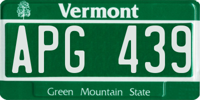 VT license plate APG439