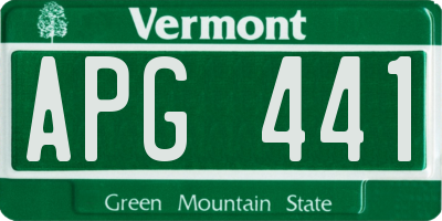 VT license plate APG441