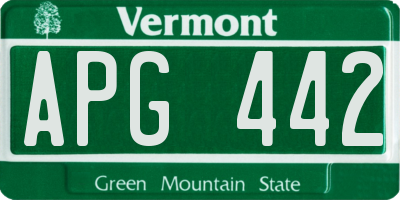 VT license plate APG442