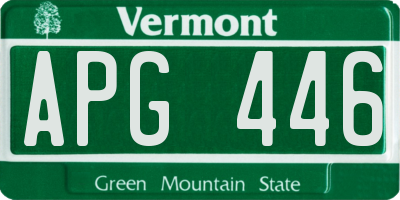 VT license plate APG446