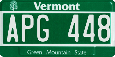 VT license plate APG448