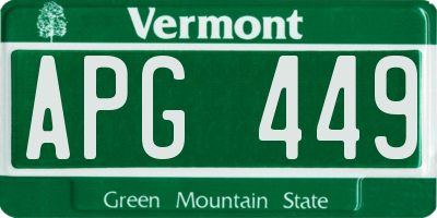 VT license plate APG449