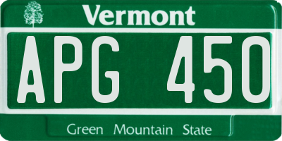 VT license plate APG450