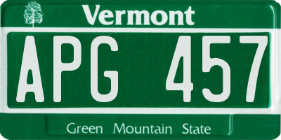 VT license plate APG457
