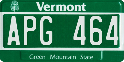 VT license plate APG464
