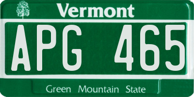 VT license plate APG465