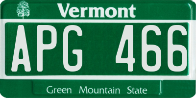 VT license plate APG466