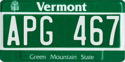 VT license plate APG467