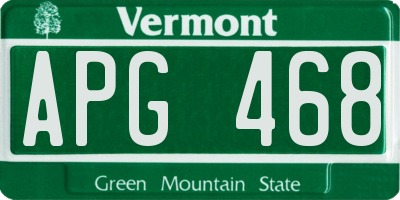 VT license plate APG468
