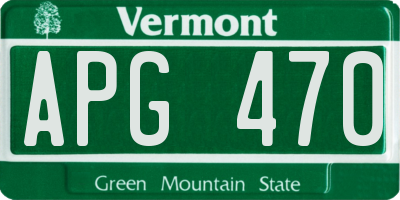 VT license plate APG470