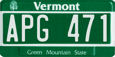 VT license plate APG471