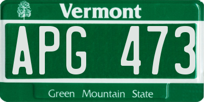 VT license plate APG473