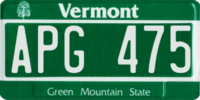VT license plate APG475
