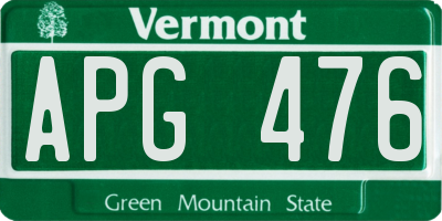 VT license plate APG476