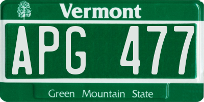VT license plate APG477