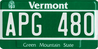 VT license plate APG480