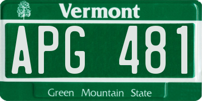 VT license plate APG481