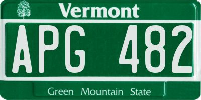 VT license plate APG482