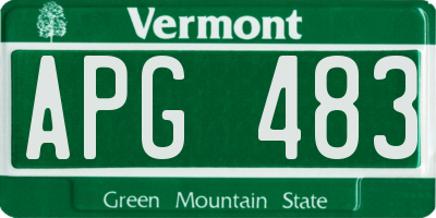 VT license plate APG483