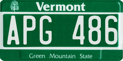 VT license plate APG486