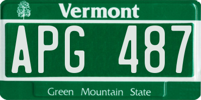 VT license plate APG487