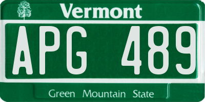VT license plate APG489