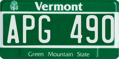VT license plate APG490